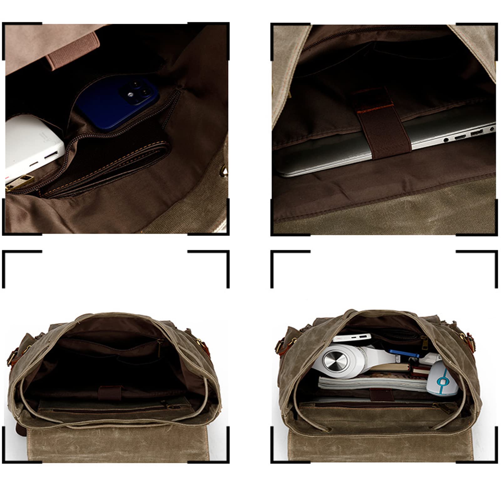 Mochila de hombro de cuero de lona para hombre, mochila vintage para laptop, mochila de viaje al aire libre, bolsa de equipaje grande, mochila para computadora
