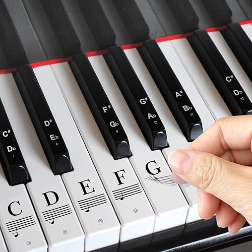 Piano Stickers Keyboard Key Note: Removable Piano Keyboard Note Labels - Piano Keyboard Note Stickers for Beginners