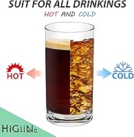 Vista 3 de Juego de 12 vasos acrílicos de plástico irrompibles, sin BPA, aptos para lavavajillas, reutilizables, irrompibles, 6 vasos de plástico transparente