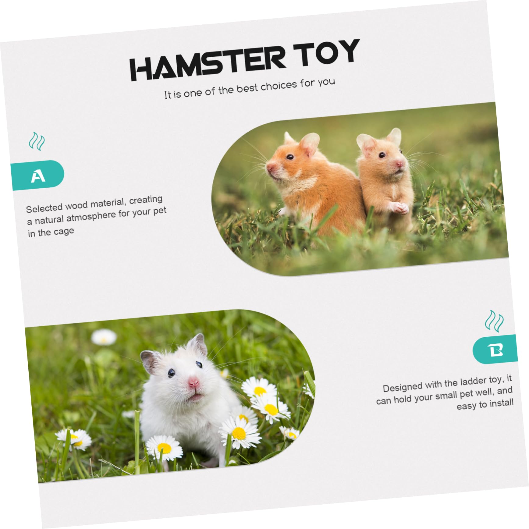 Hamsterplattform mit Leiter Natürliches Kleintierspielzeug für Käfige Einfache Montage mit Schraubdesign für Meerschweinchen und Hamster