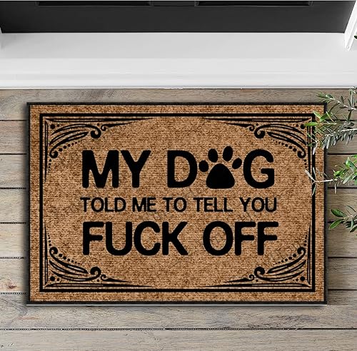 Miniatura 2 de Tapetes personalizados de bienvenida de verano para exteriores, divertidos, My Dog Told Me to Tell You Fuck Off, tapete de bienvenida divertido para