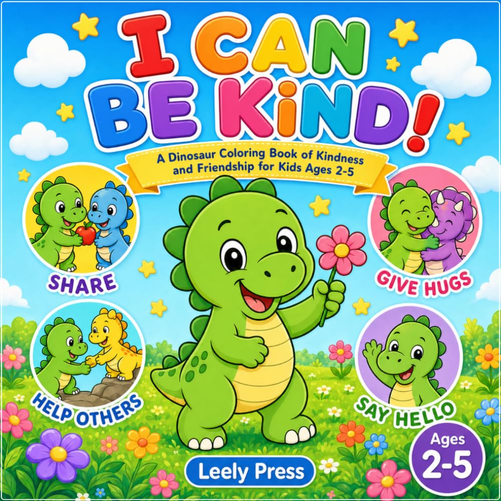 I Can Be Kind!: A Dinosaur Coloring Book of Kindness for Toddlers and Preschoolers Ages 2-5 (Leely Press Dino Books)