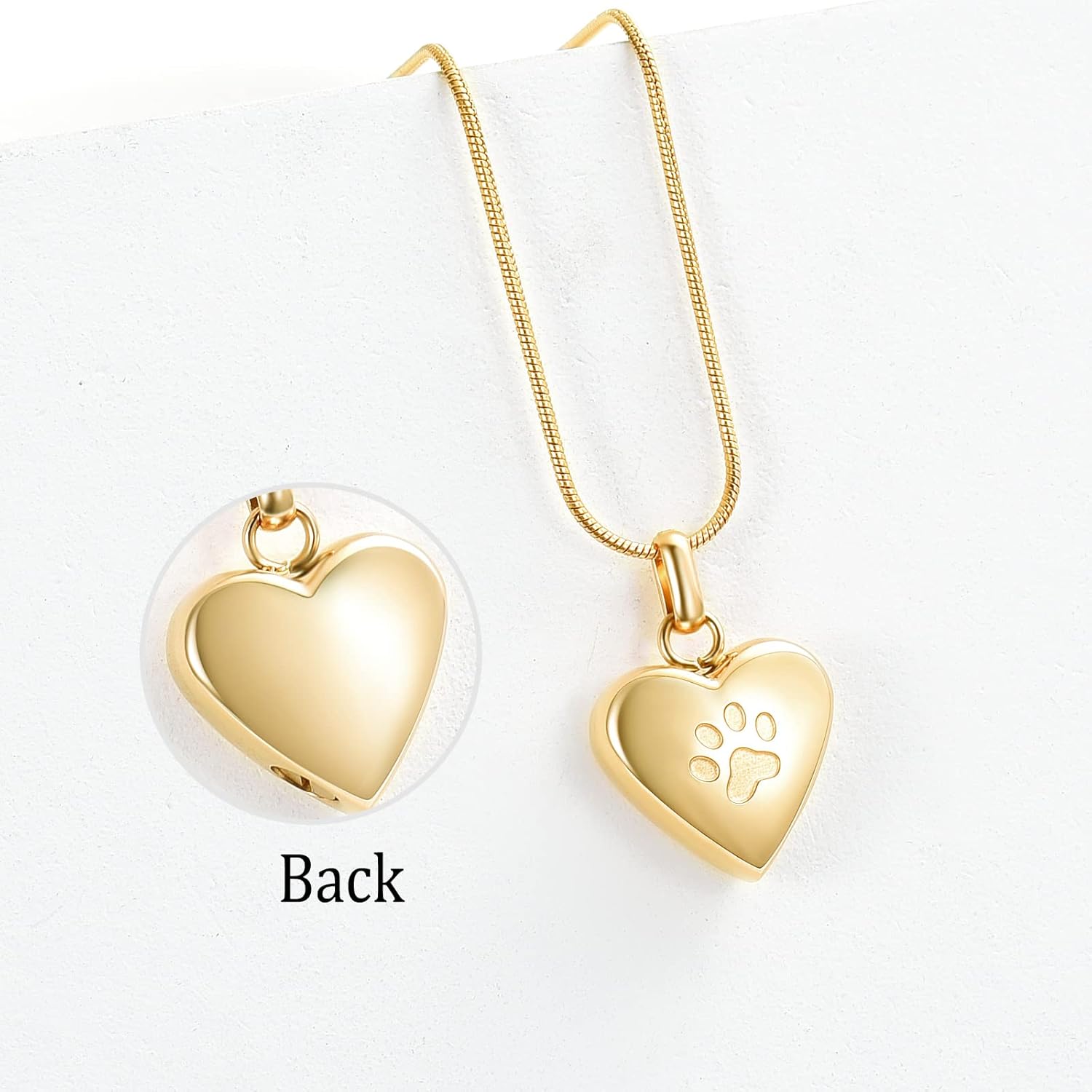 zeqingjw Dog/Cat Heart Pet Urn Necklace for Ashes with Mini Keepsake Urn Memorial Ash Jewelry