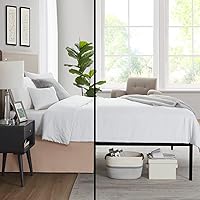 Vista 40 de Nestl - Falda plisada de cama de fácil ajuste, con caída a medida de 14 pulgadas, microfibra suave de doble cepillado, con calidad de hotel