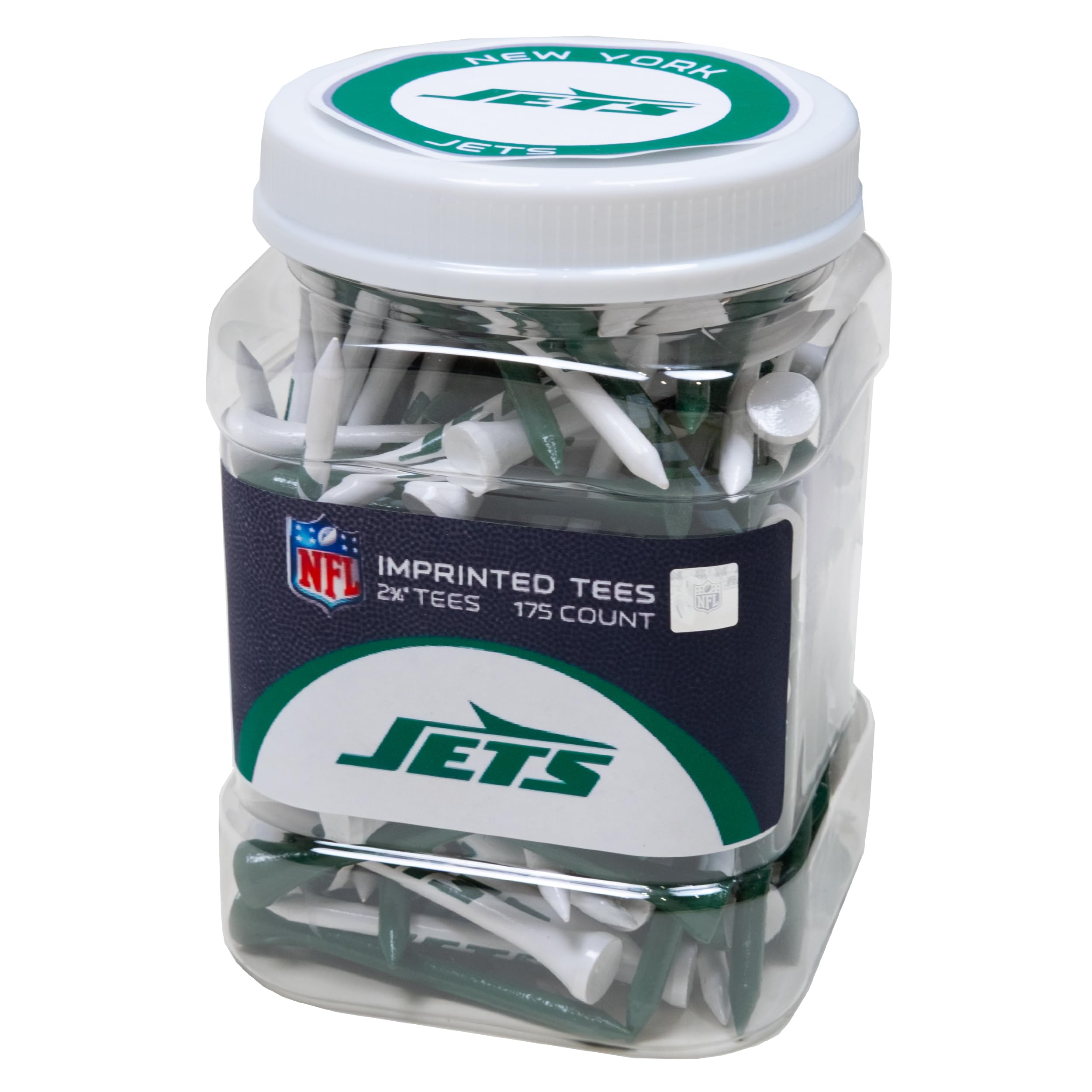 Team Golf NFL New York Jets 2-3/4" Golf Tees, 175 Pack, Regulation Size, Multi Team Colors