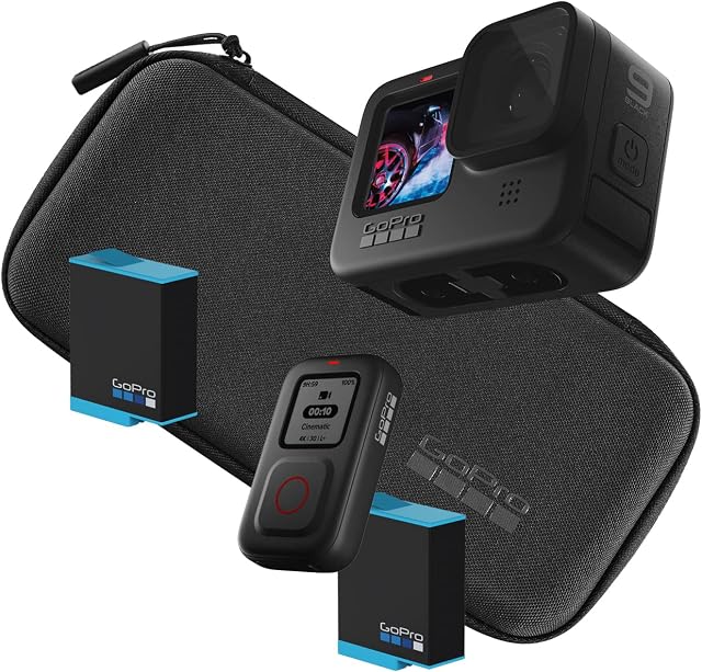 GoPro HERO9 Black Bundle - Includes The Remote, Spare Battery (2 Total), and Carrying Case
