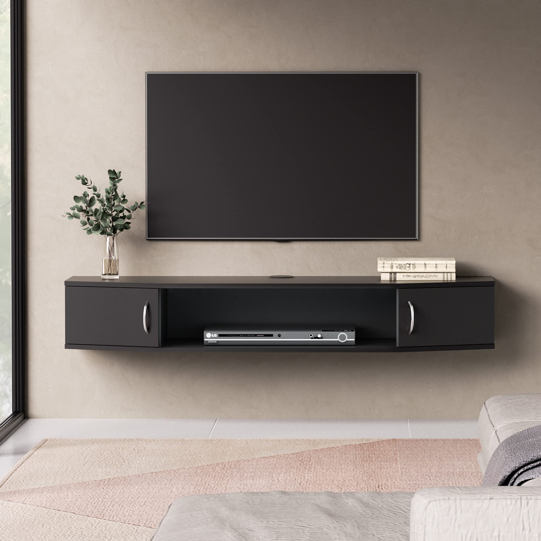 Buy Floating TV Stand Wall Mounted TV Shelf Media Console with Doors