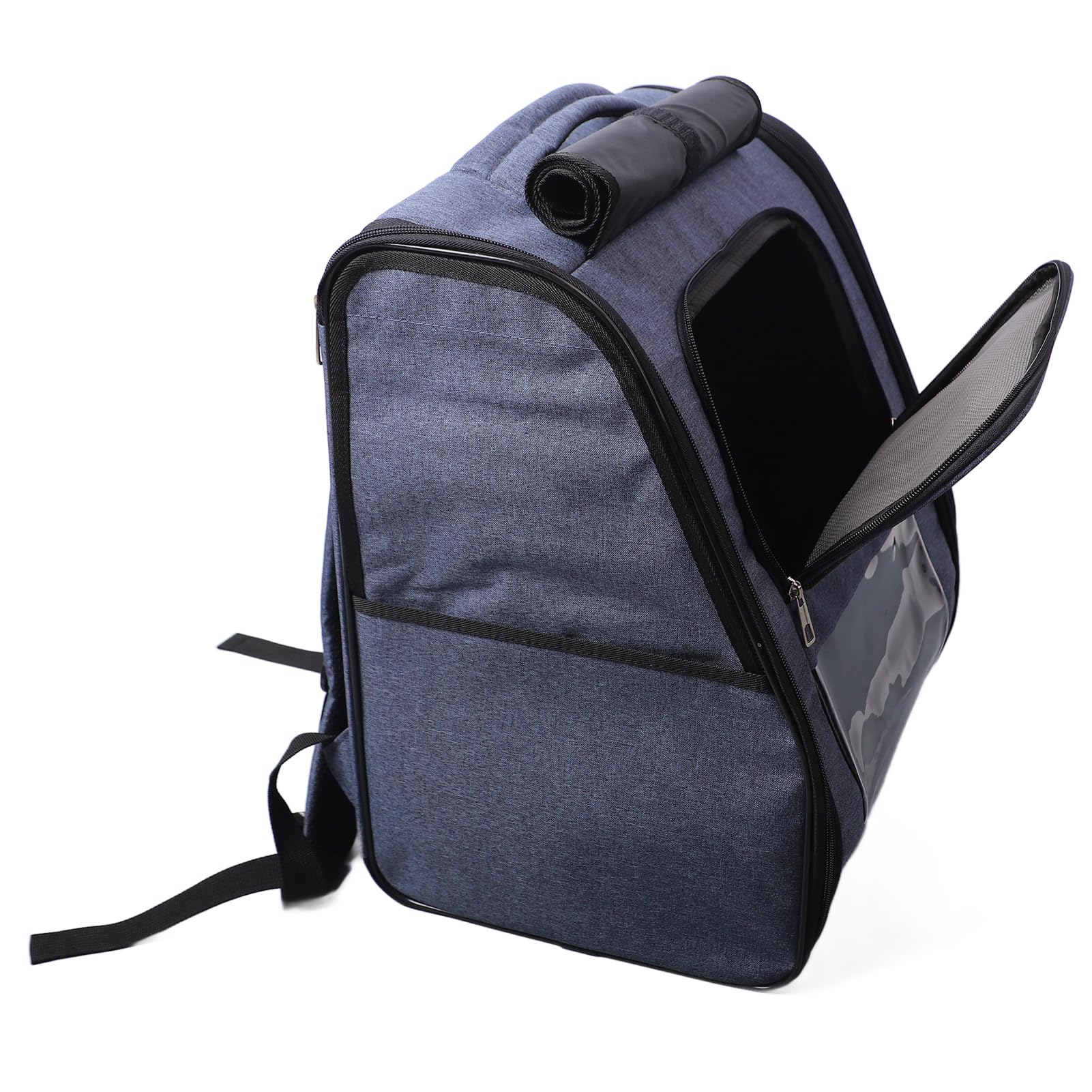 Zaino per Gatti Trasportino per Zaino per Animali di Grandi Dimensioni, Zaino per Animali Domestici Borsa per Animali in Poliestere di Grande Capacità Previene Lo Stress(Large-Blu scuro)