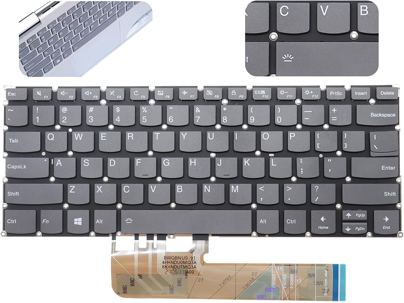 LeFix Teclado Latino Español No Retroiluminado De Repuesto Compatible Con Lenovo Thinkpad X280 X390 X395|L13 L13 Yoga | A285,01YP003 - View #4