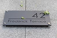 Vista 3 de Número de casa moderno de acero inoxidable 304 para exterior, placa de número de dirección, letrero personalizado, letrero personalizado