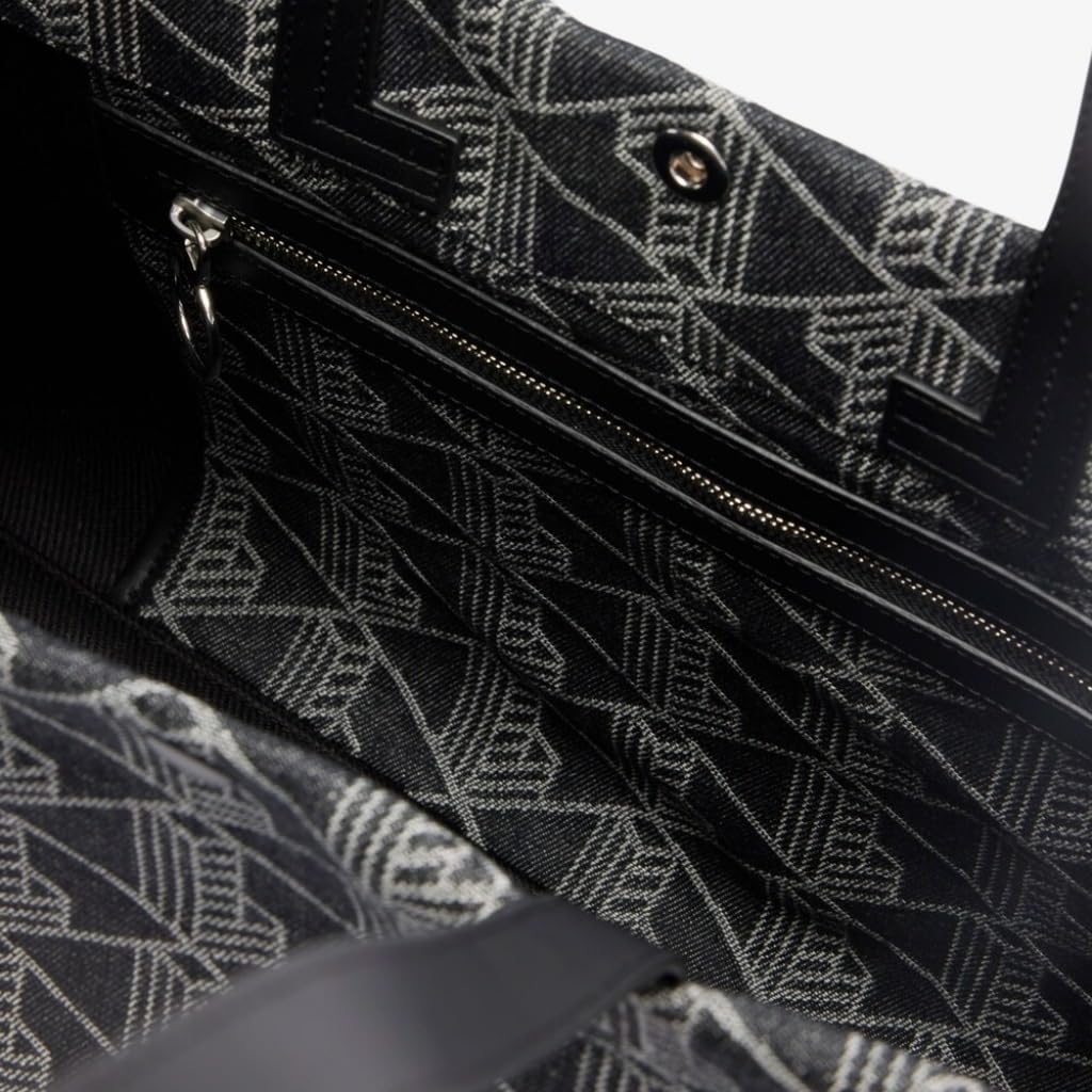 Lacoste Bolsa de reportero para hombre, mono jacquard denim negro