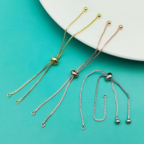 Miniatura 4 de Oubaka 12 pulseras deslizantes ajustables, cadenas extensoras ajustables con extremos de bola, cadenas extensoras para pulseras, joyería,