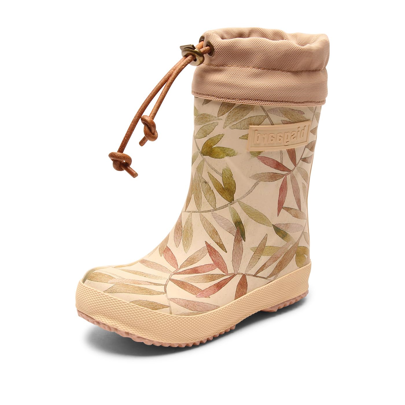 Bisgaard Unisex Children's Thermal Wellington Boots, Beige leaves., 14 UK