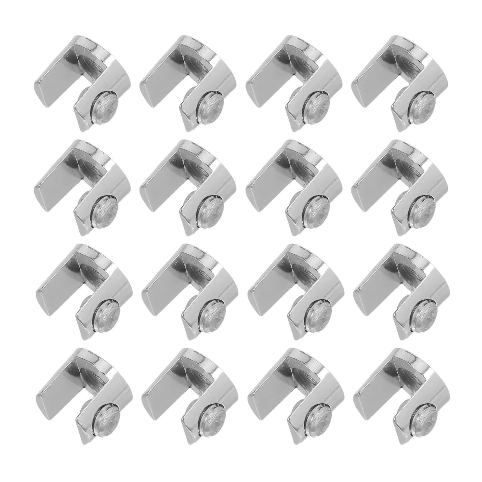 30Pcs Zinc Alloy Glass Shelf Clamp Brackets