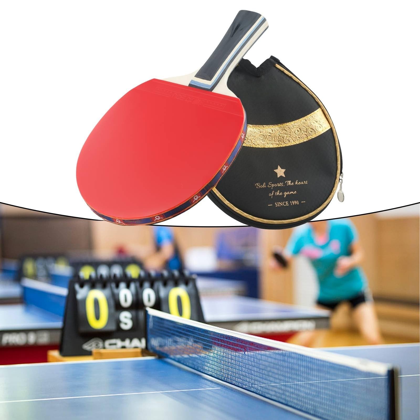 Racchetta da ping pong a 7 strati in legno con manico lungo per racchetta da ping pong per giocare a tutto tondo stile offensivo tipo di attacco con stabilità difensiva