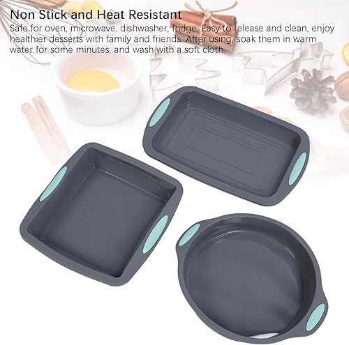 Miniatura 4 de 3PCS Silicone Bread Loaf Pan, Silicone Bakeware Set Nonstick Baking Cake Pan Heat Withstand Bakeware Tools Oven Safe for Homemade Bread Cakes