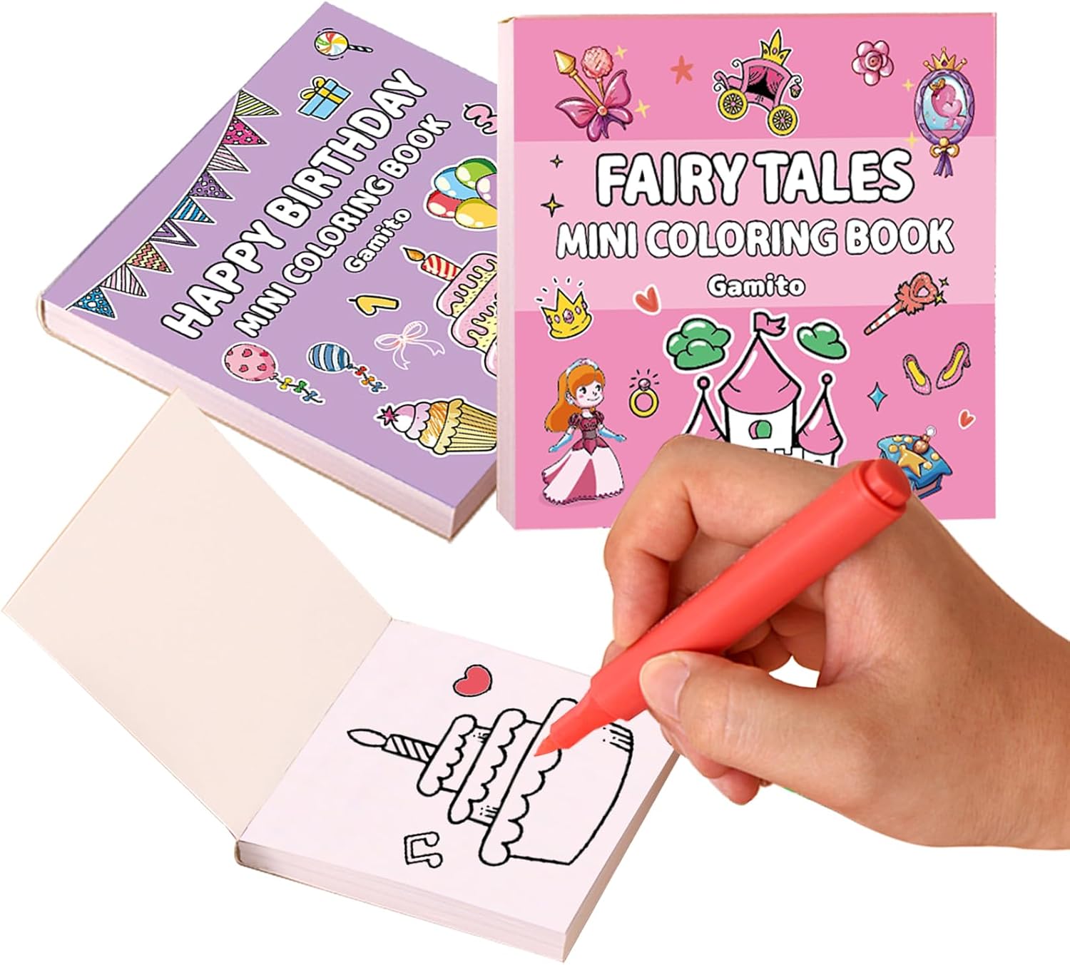 6-Pack Mini Coloring Book for Adults, Travel Small Coloring Books, Pocket Size Adults Relaxation Coloring Books Stress Relief Adult Mini Coloring Book