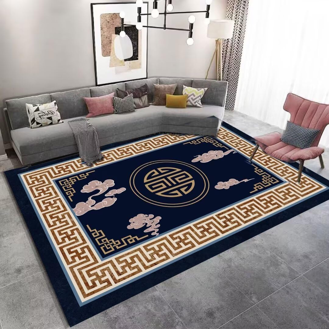 Tapis de décoration minimaliste bleu pour sublimer l'ambiance de votre entrée moderne