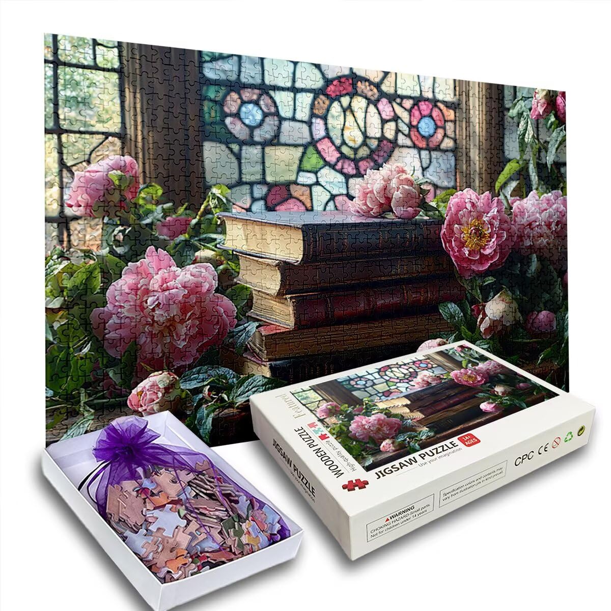 Puzzle 2000 elementów, magiczna książka puzzle dla dorosłych, gra edukacyjna z pudełkiem na prezent dla dorosłych, rodzinne gry edukacyjne, łamacz głowy na Boże Narodzenie dekoracje do domu, prezent