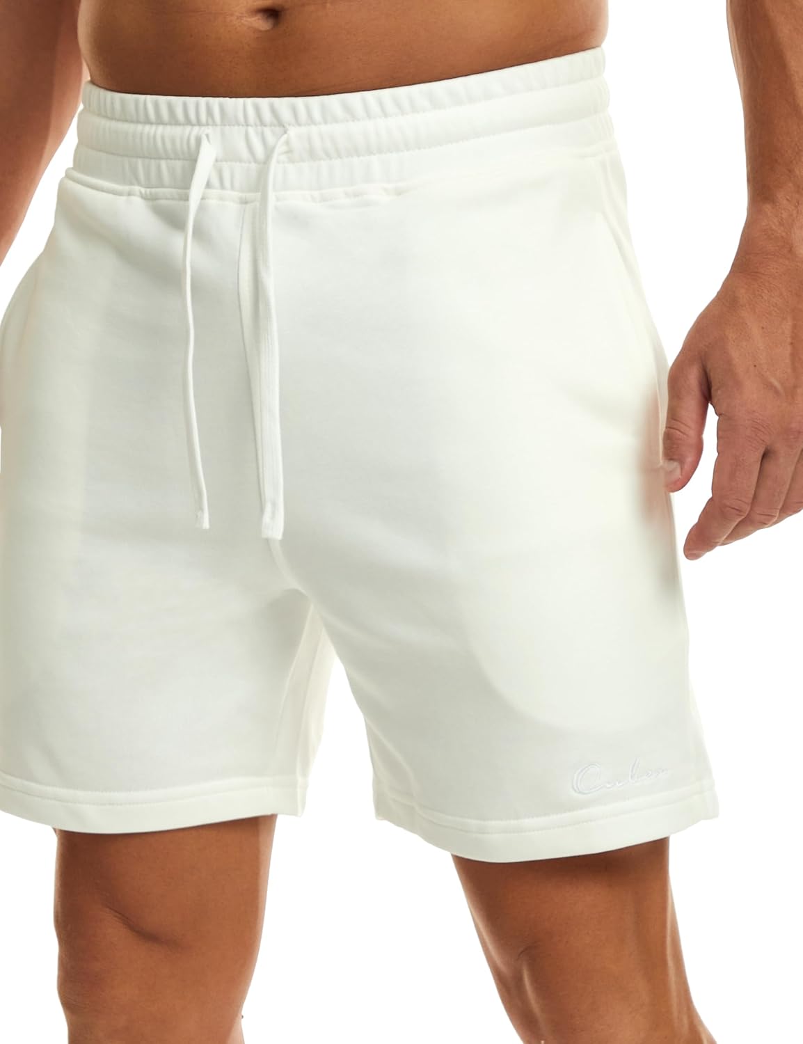 Ouber Men's Cotton Sweat Shorts Athletic Gym Workout Shorts Sporty Casual Shorts - Image 4