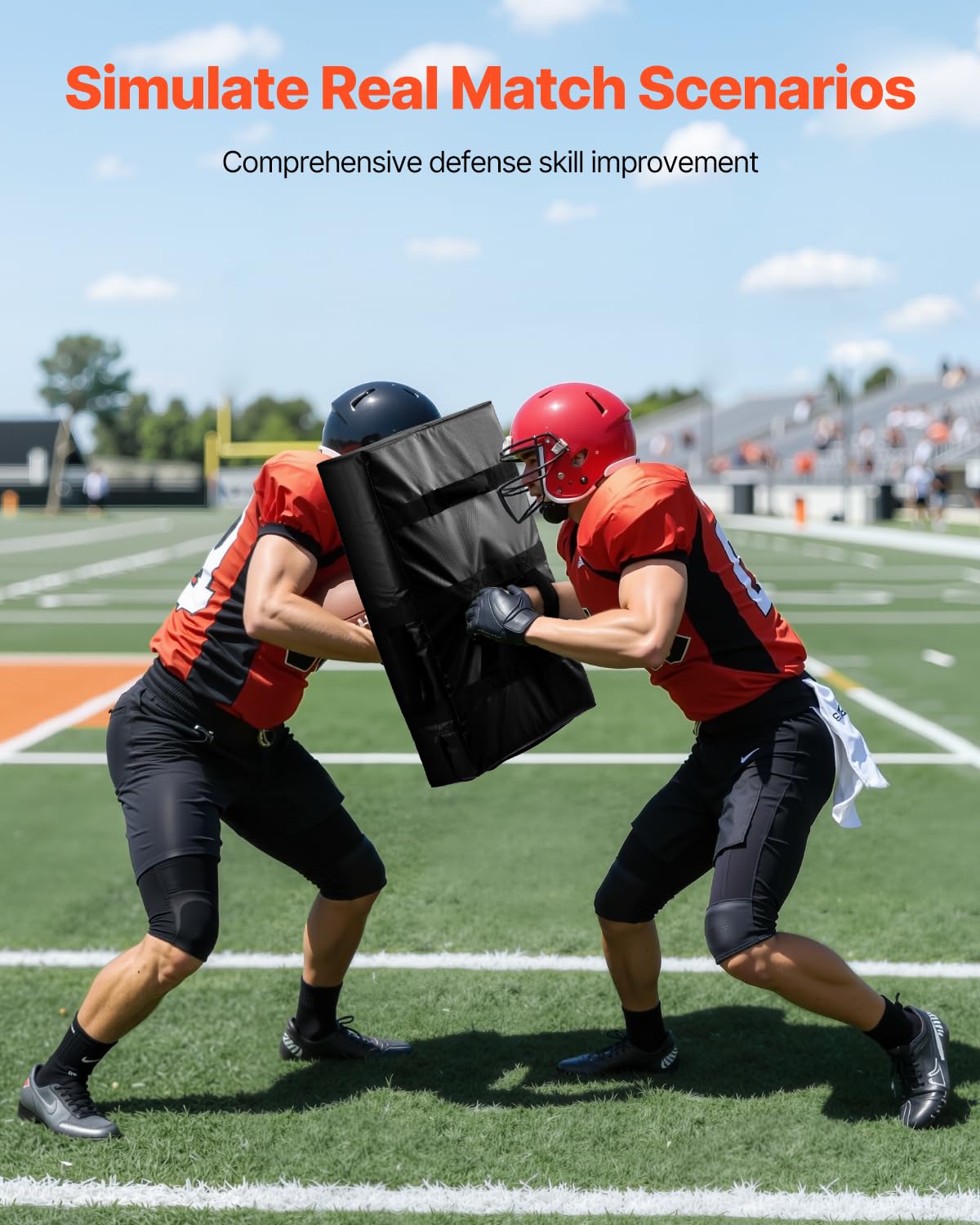 VEVOR Bouclier de Percussion de Rugby 60x40,5 cm 2PCs, Matériels d’Entraînement de Football Américain en Éponge Haute Densité, Coussinets de Blocage avec Poignées, Équipement pour Hockey, Crosse