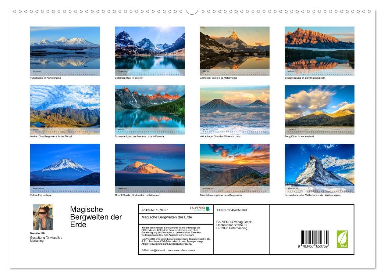 Magische Bergwelten der Erde (hochwertiger Premium Wandkalender 2026 DIN A2 quer), Kunstdruck in Hochglanz: Stimmungsvolle Naturaufnahmen von Bergregionen in geheimnisvollem Licht (CALVENDO Natur)