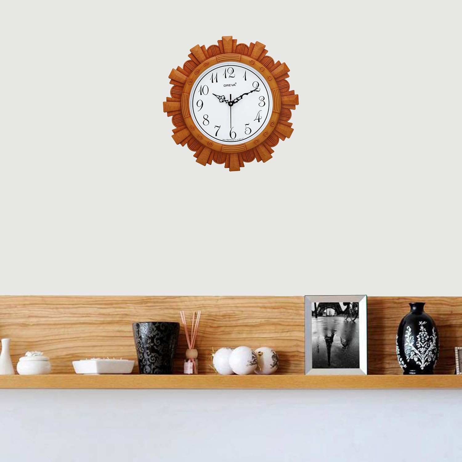 Plastic Vintage Wall Clock (Brown, 32 x 4 x 32 cm)
