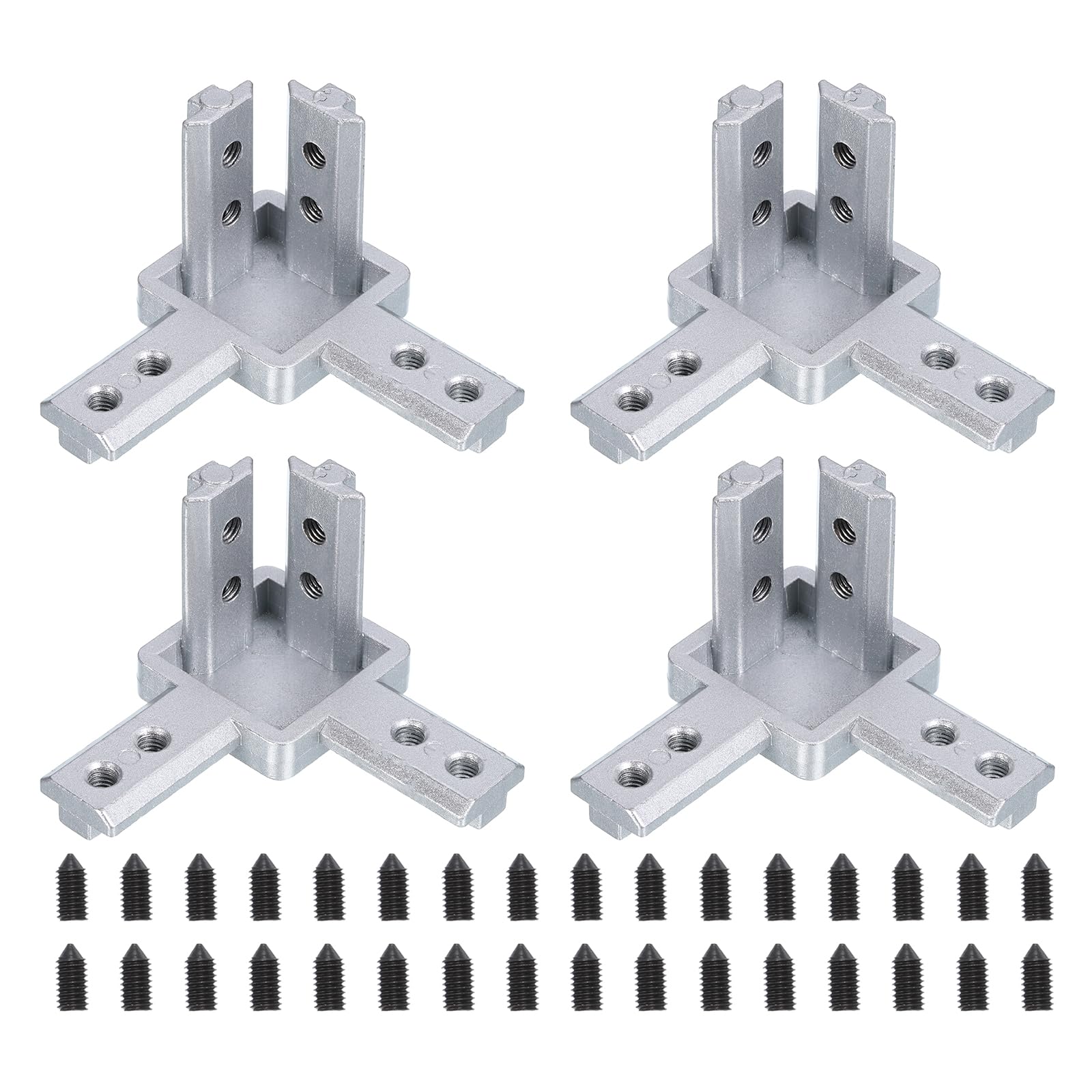 Supports d'angle à 3 voies et connecteurs intérieurs en L pour profilé alu 4040 rainure 8mm