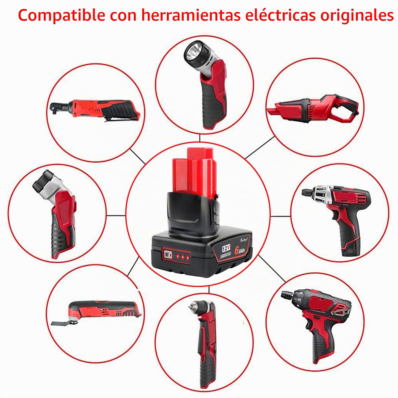 Waitley - Batería para Milwaukee M12 M12B 48-11-2411 48-11-2401 48-11-2420 48-11-2401 48-11-2402 M-12 M12
