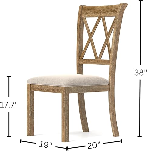 Miniatura 14 de Roundhill Furniture Havre - Juego de comedor de 5 piezas, mesa redonda de pedestal con 4 sillas elegantes, roble