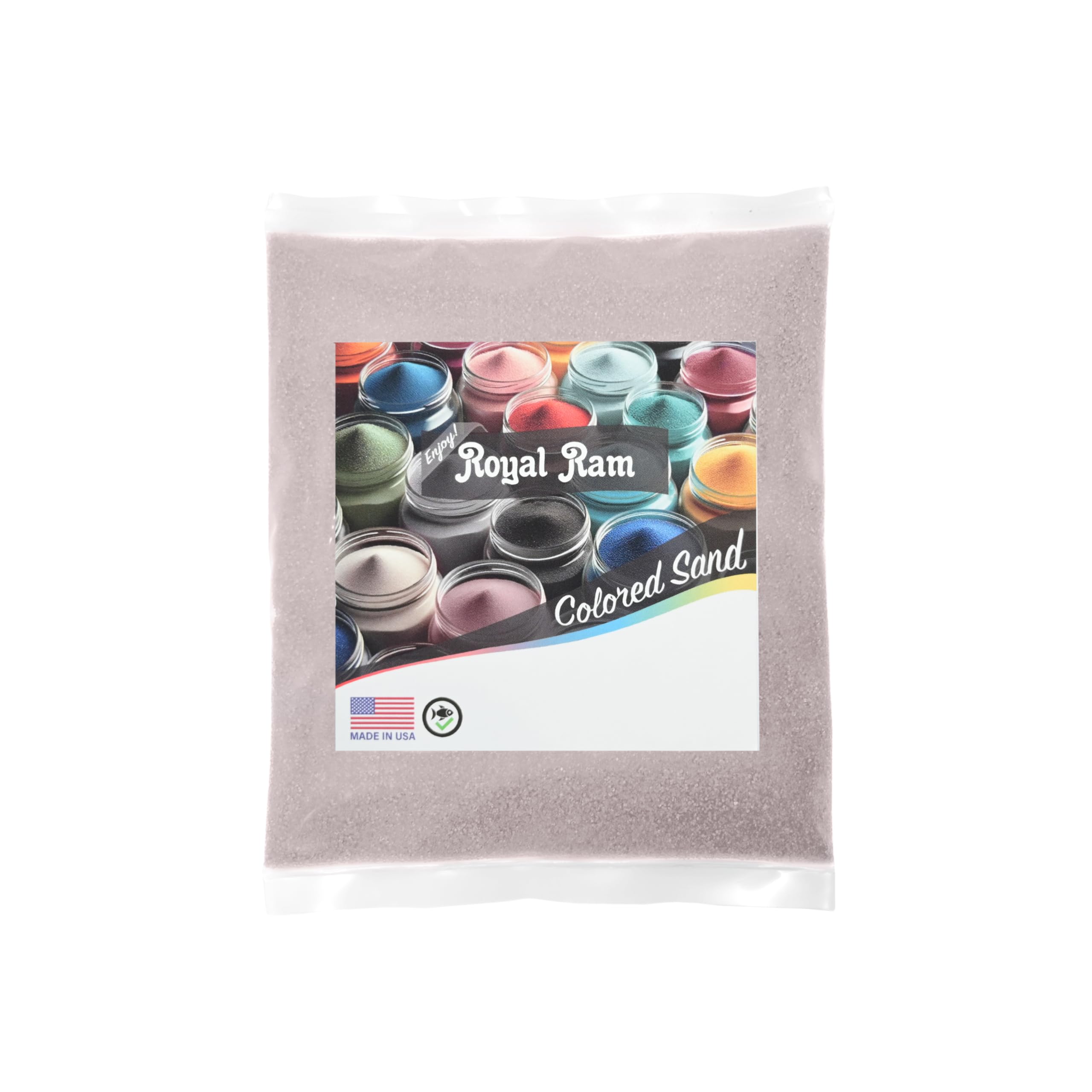 Royal Ram 1 Pound Colored Decorative Sand - Dusty Lavender - for Interior Decor, Vase Filler, Sand Crafts, Aquariums, Terrariums, Wedding Ceremonies & More