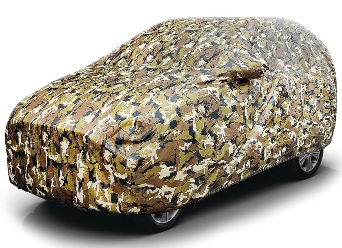 PROTEGO All Weather Protection Car Cover for Maruti Suzuki Ignis| Anti Dust, 100% Waterproof, Durable Cover- Triple Stitched Elastic Grip with Mirror Pocket| (Military Jungle Print, Camouflage Design)