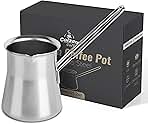 Quality Turkish Coffee Pot - Turkish Coffee Maker, Chai Pot, Arabic Coffee Pot, Briki Greek Coffee Pot, Greek Briki, Cezve, Ibrik (15oz)