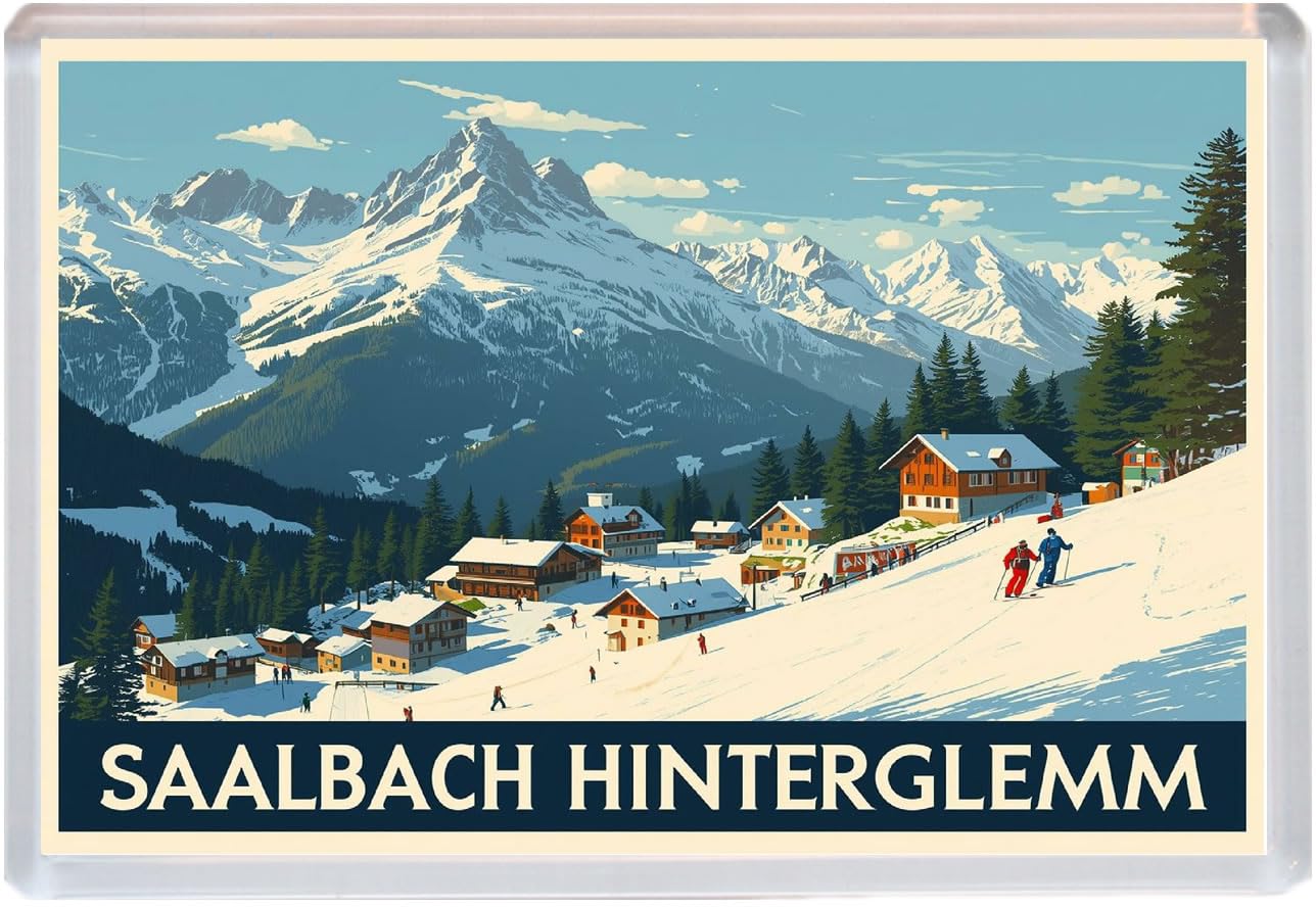 Saalbach Hinterglemm - Austria - Jumbo Artistic Fridge Magnet 96 x 67mm BBSFHM3123