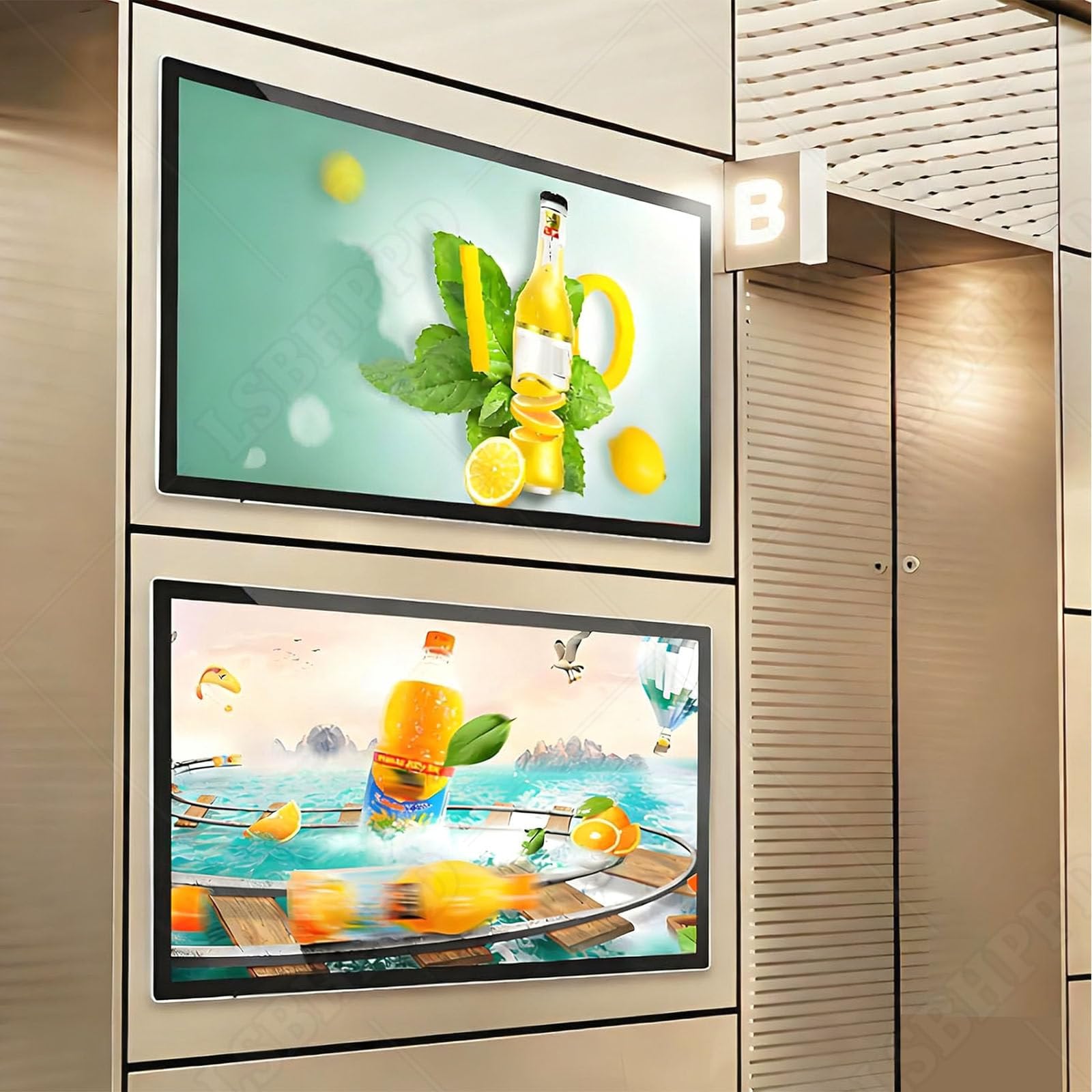 LED Bildschirm Digital Signage Display, Handy&Computer Software Fernauslösung,USB Plug-and-Play Full Poster Screen Werbung LED Display,Quer-/Hochformat-Umschaltung 23.6in