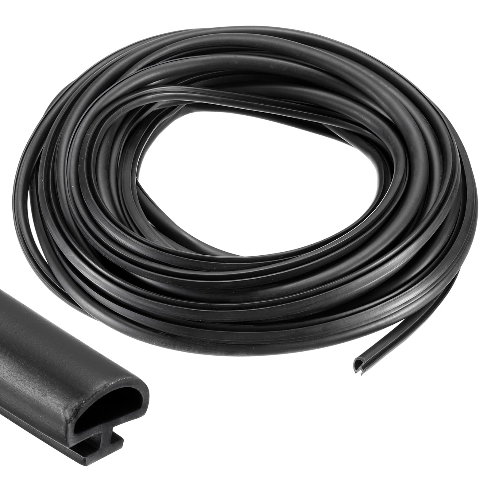 PATIKIL Guarnizione per finestre e porte, sigillante per porte e finestre, 8 mm di larghezza, a forma di bulbo, sigillante TPE per fessure da 4 mm su telaio di porte e finestre (10 M/33 Ft, Nero)