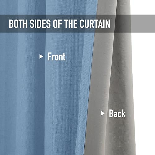 Vista 111 de Cortinas 100% opacas de 63 pulgadas de largo, lino texturizado, para dormitorio, cortinas con ojales para sala de estar, cortinas de tratamiento