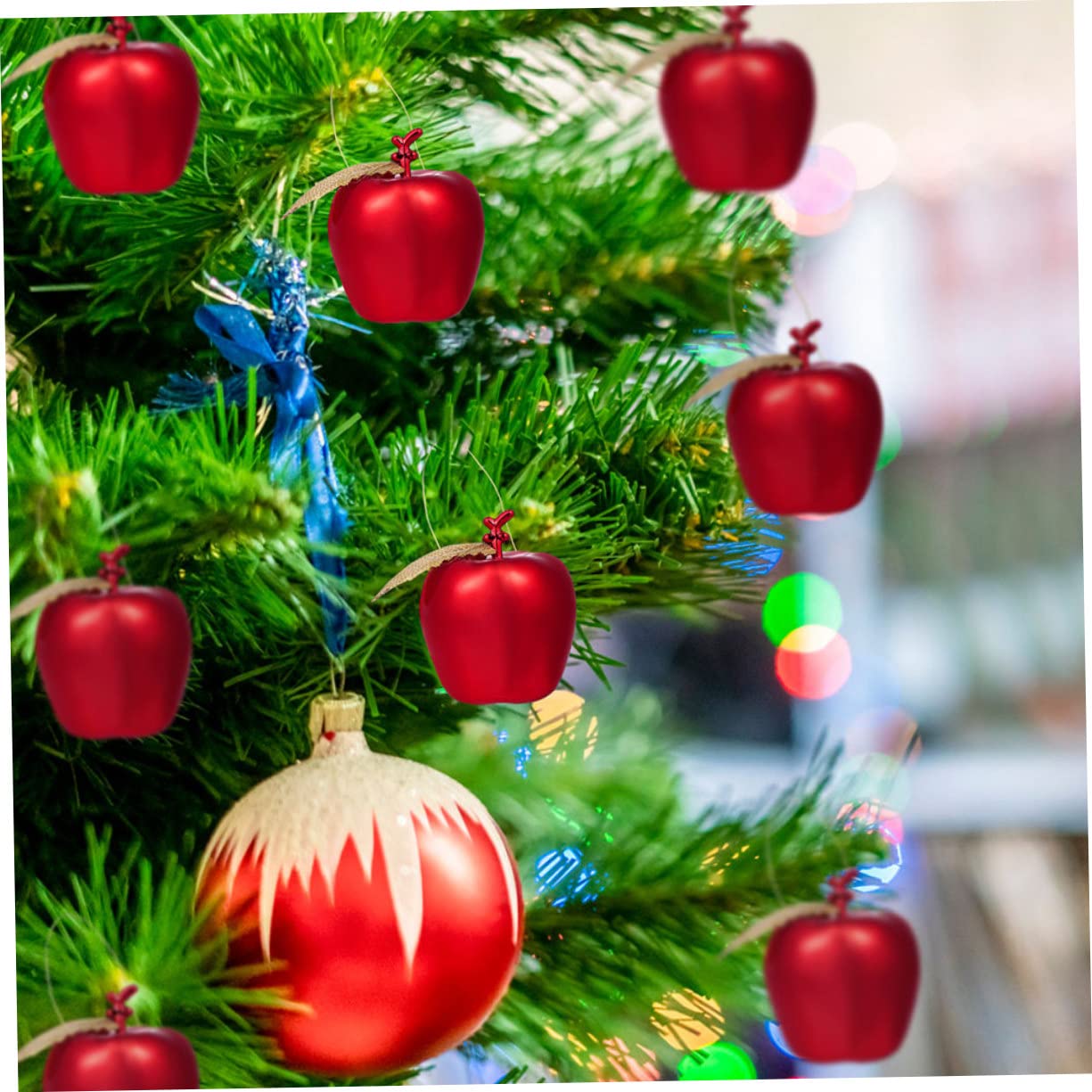 36 STK Weihnachtsapfel-anhänger Mini-weihnachtsschmuck Glitzernder Weihnachtsbaum Mini-bälle Baumkugeln Dekoration Weihnachtsdekoration Zum Aufhängen Festschmuck Plastik Drinnen