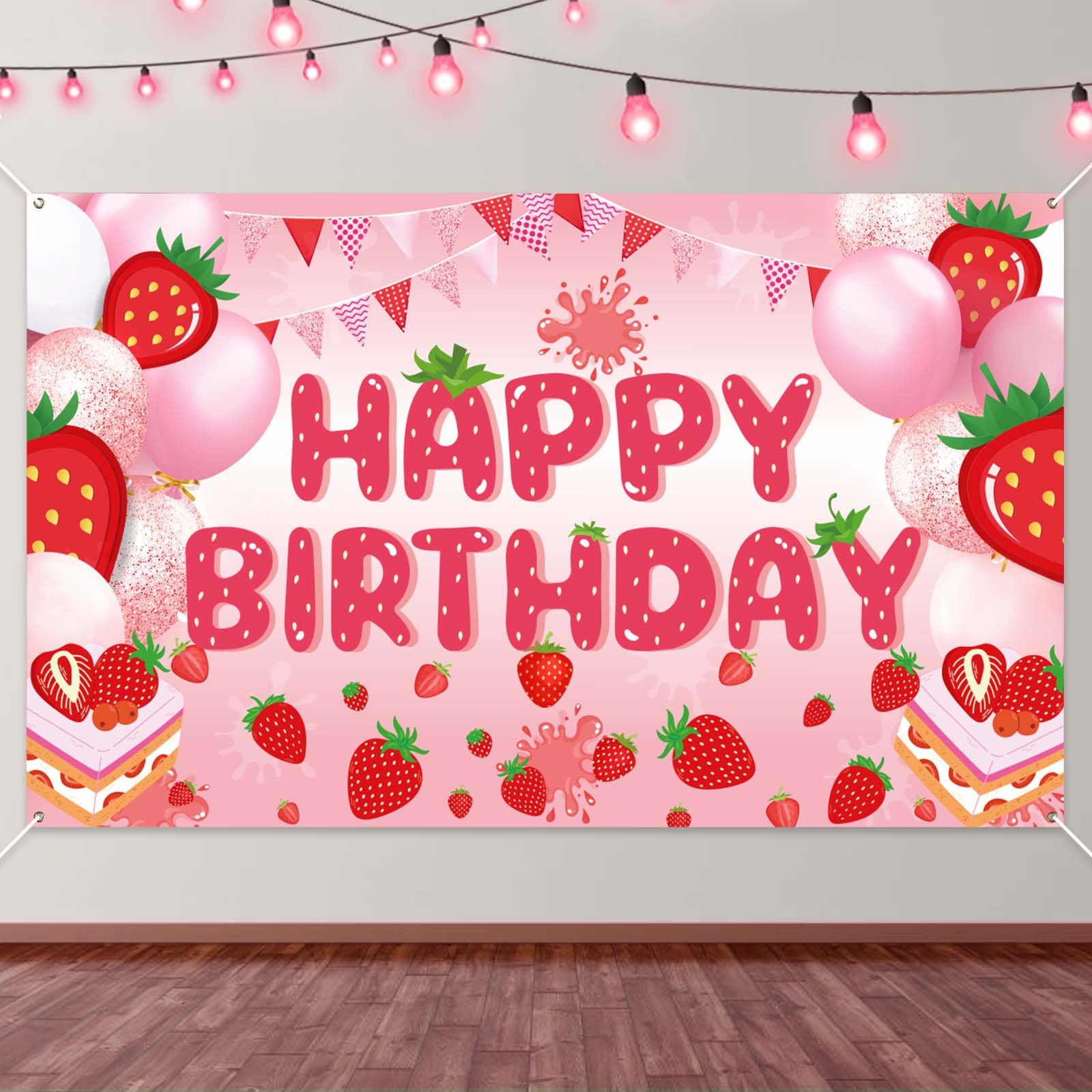 Bannière Joyeux Anniversaire multicolore pour décoration murale intérieure et extérieure
