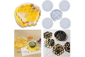 5-Piece Honeycomb Coaster Resin Molds Set