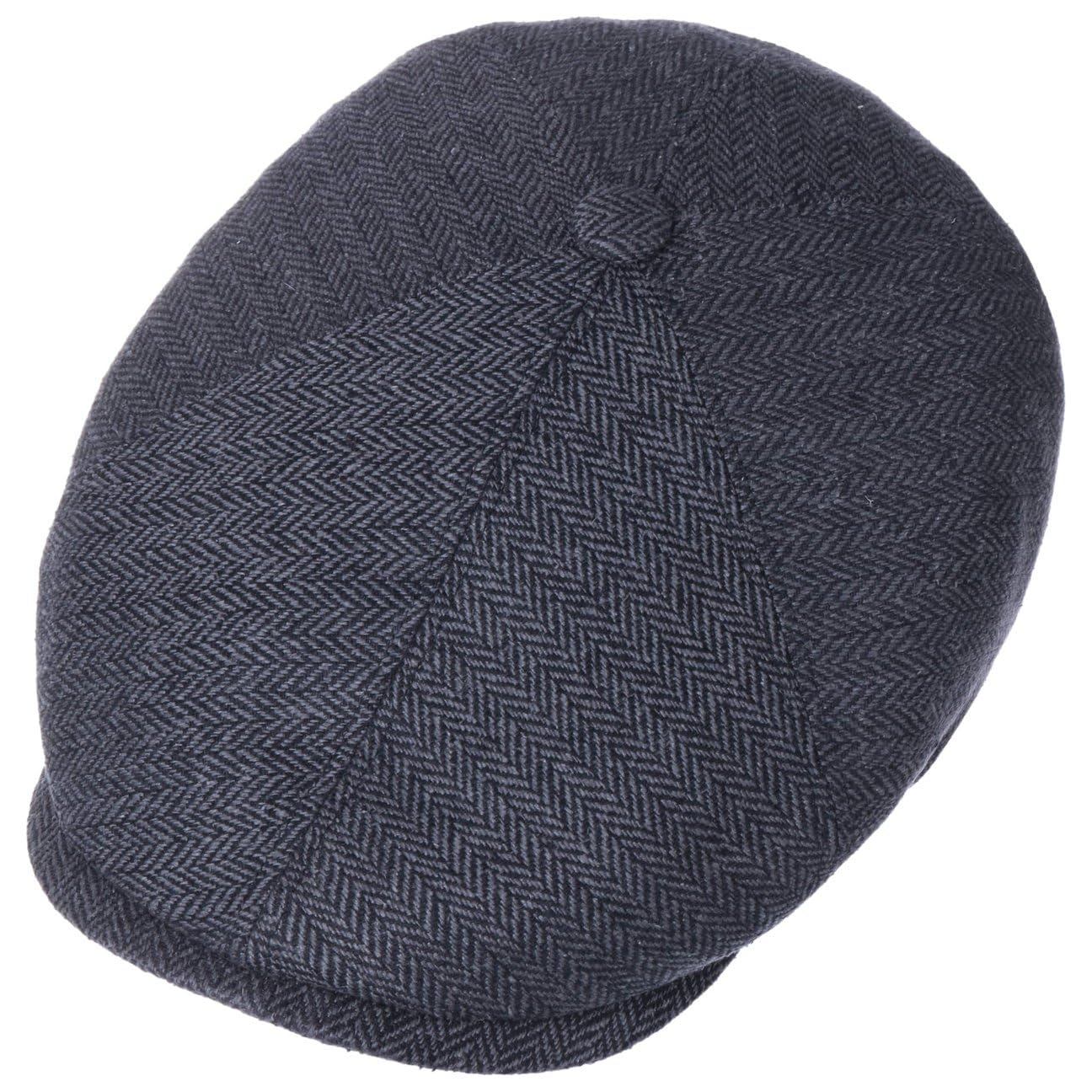 Stetson Hatteras Classic Wool czapka z daszkiem - męska czapka z daszkiem - płaska czapka z bawełnianą podszewką - czapka męska ze wzorem w jodełkę - czapka balonowa na jesień/zimę - czapka zimowa