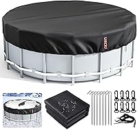 Vista 1 de LXKCKJ Cubierta redonda de 21 pies para piscina, cubiertas de invierno para piscina sobre el suelo, protector de piscina de invierno con diseño