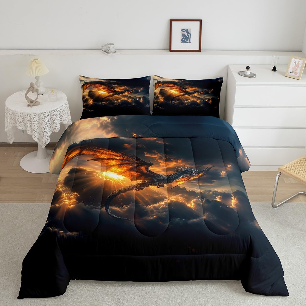 Feelyou Black Woman Queen Size Bedding Set Ethnic Afro African Comforter Traditional Exotic Comforter Set Tribal Quilted Duvet Set 2 Pillowcases