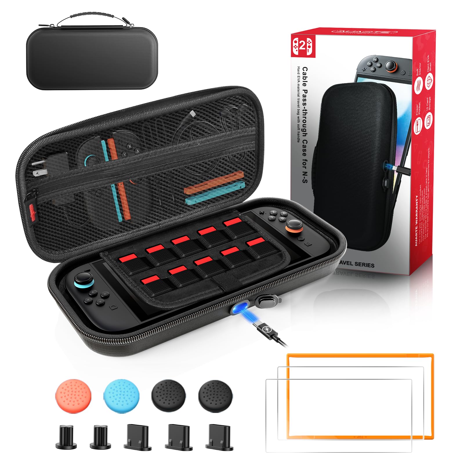 Amazon.com: Auarte [Charge Inside] Switch 2 Carrying Case for