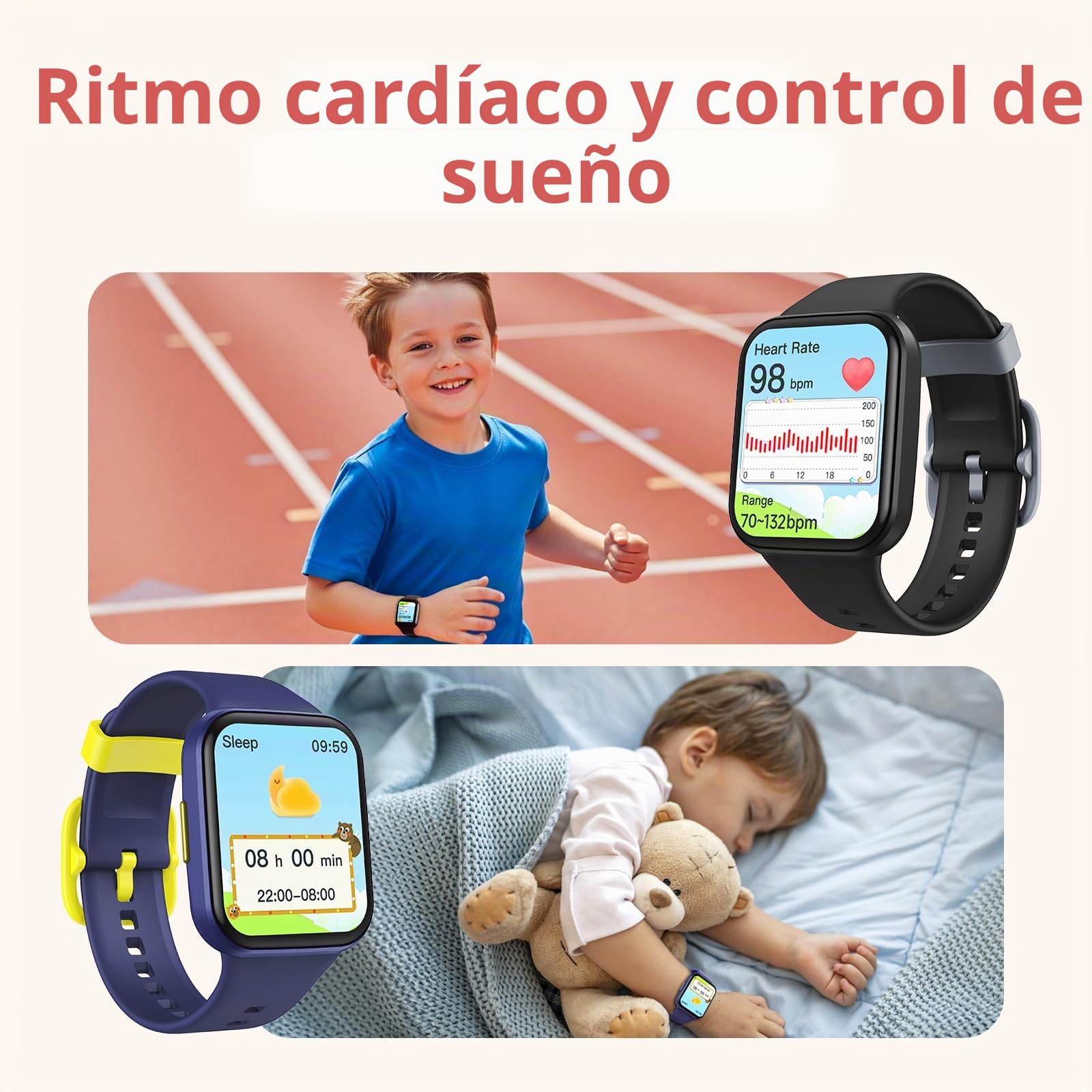 Parsonver Reloj Inteligente para Niños Smartwatch con 20 Deportivos Monitor Sueño Frecuencia Cardíaca IP68 Impermeable 1.69" Azul