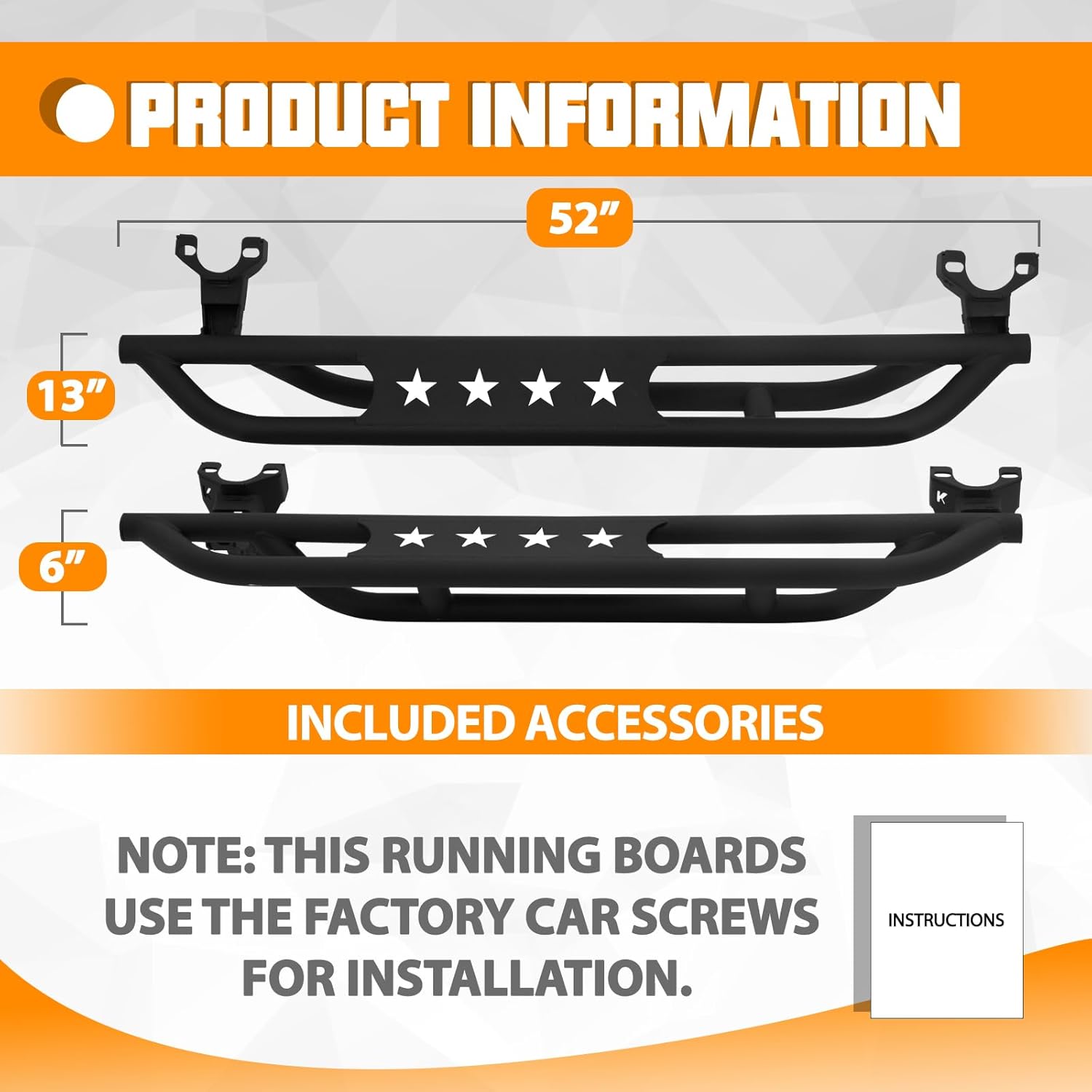 CALLIERT Running Boards for 2007-2018 Jeep Wrangler JK 2 Door, Heavy-Duty Tube Side Steps, Upgraded Matte Black Nerf Bars