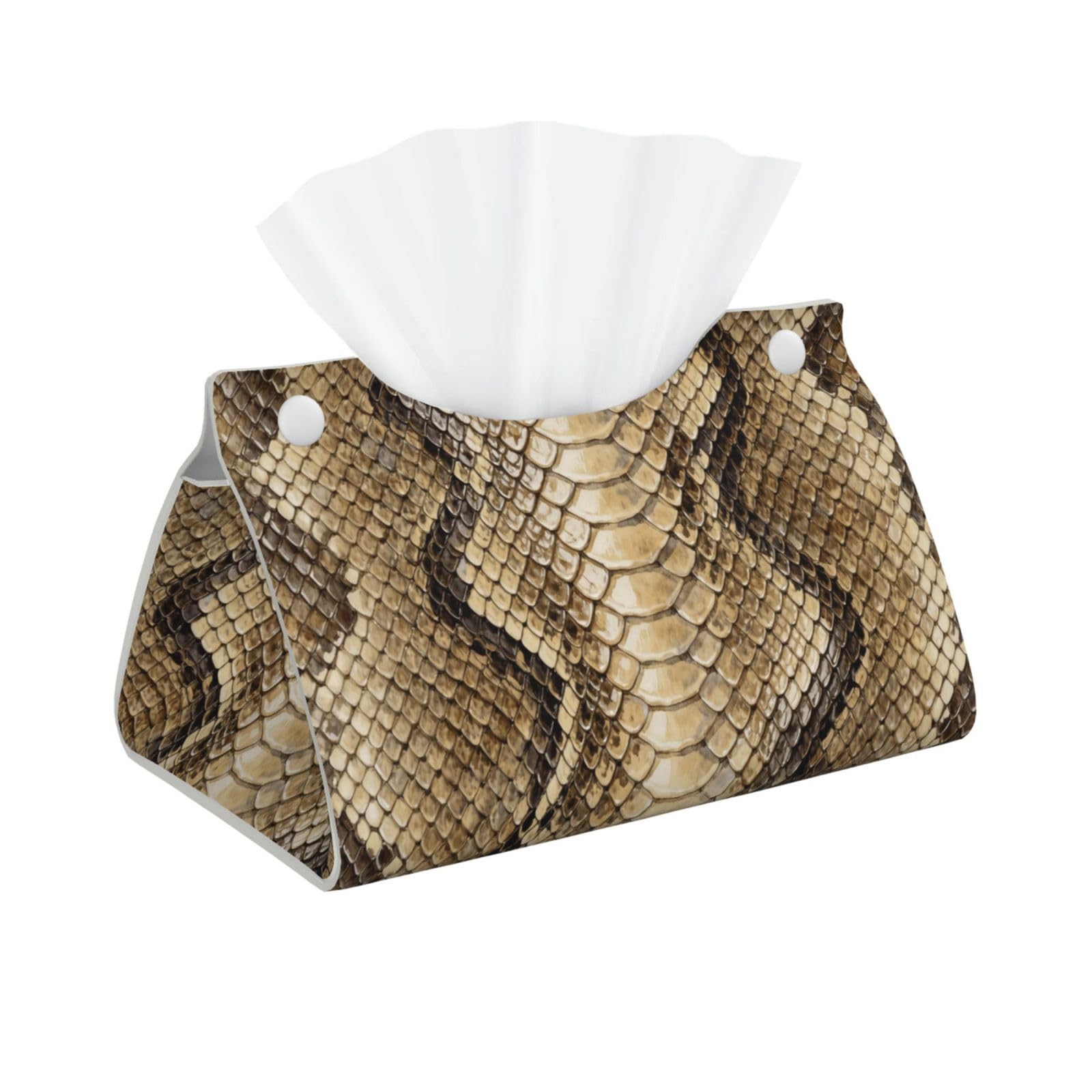 snakeskin pattern Long Leather Tissue Box Cover-Waterproof PU Leather Tissue Holder for Bathroom, Decorative Rectangular Tissue Case