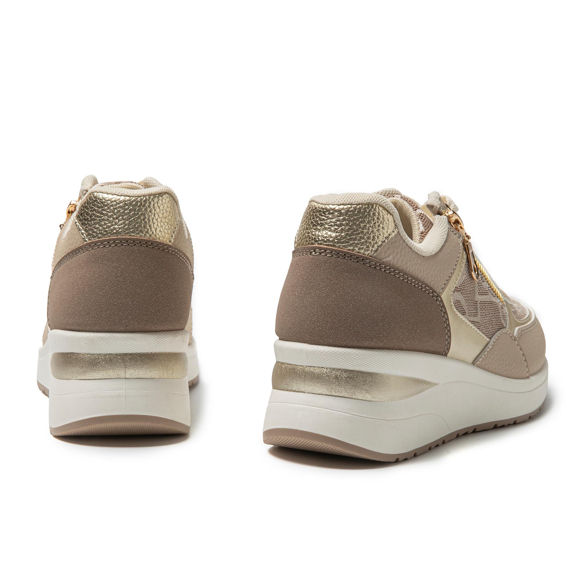 JOMIX Scarpe da Ginnastica Donna con Zeppa Sneakers Casual Comode e alla Moda con Cerniera Laterale Traspiranti e Leggere da Camminata e Passeggio