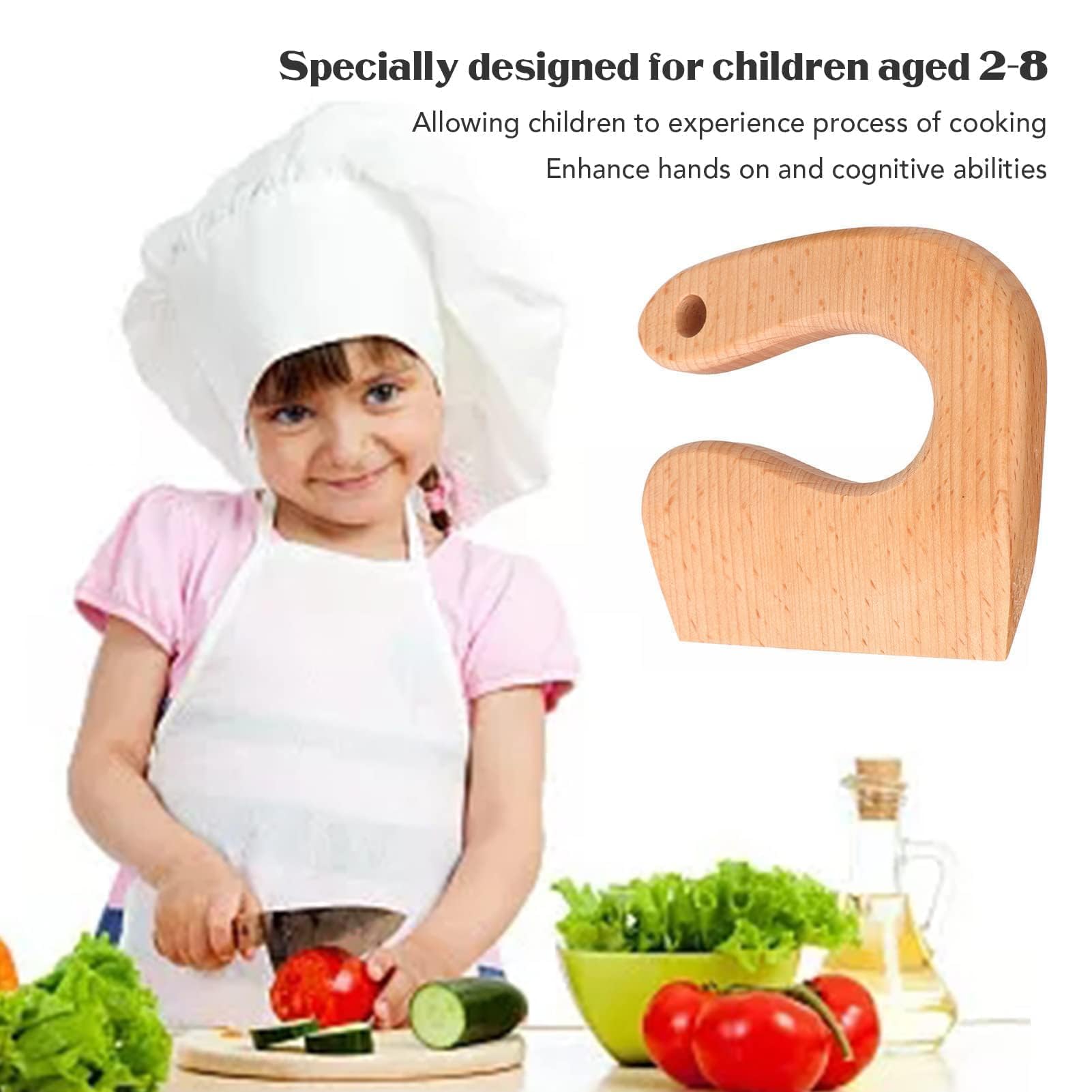 VBESTLIFE Cuchillo de madera para niños, cuchillo de frutas y verduras, cuchillo de madera para niños, cuchillo de madera, juguete (#1)