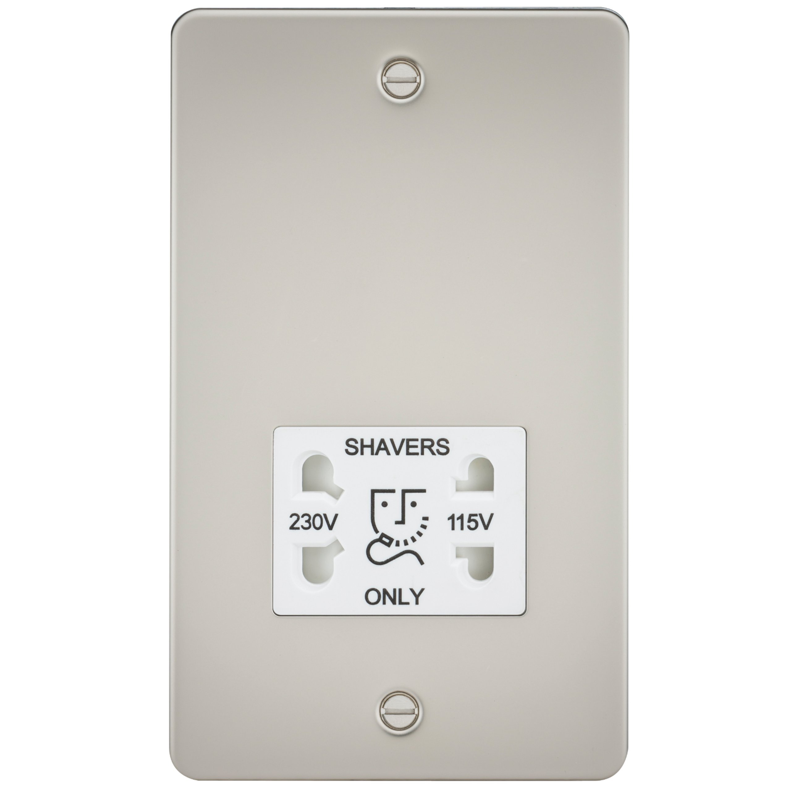 Knightsbridge Pearl Fp8900plw Fp8900 Fpav8900plw Flat Plate 115V/230V Dual Voltage Shaver Socket-, 230 V, White Insert